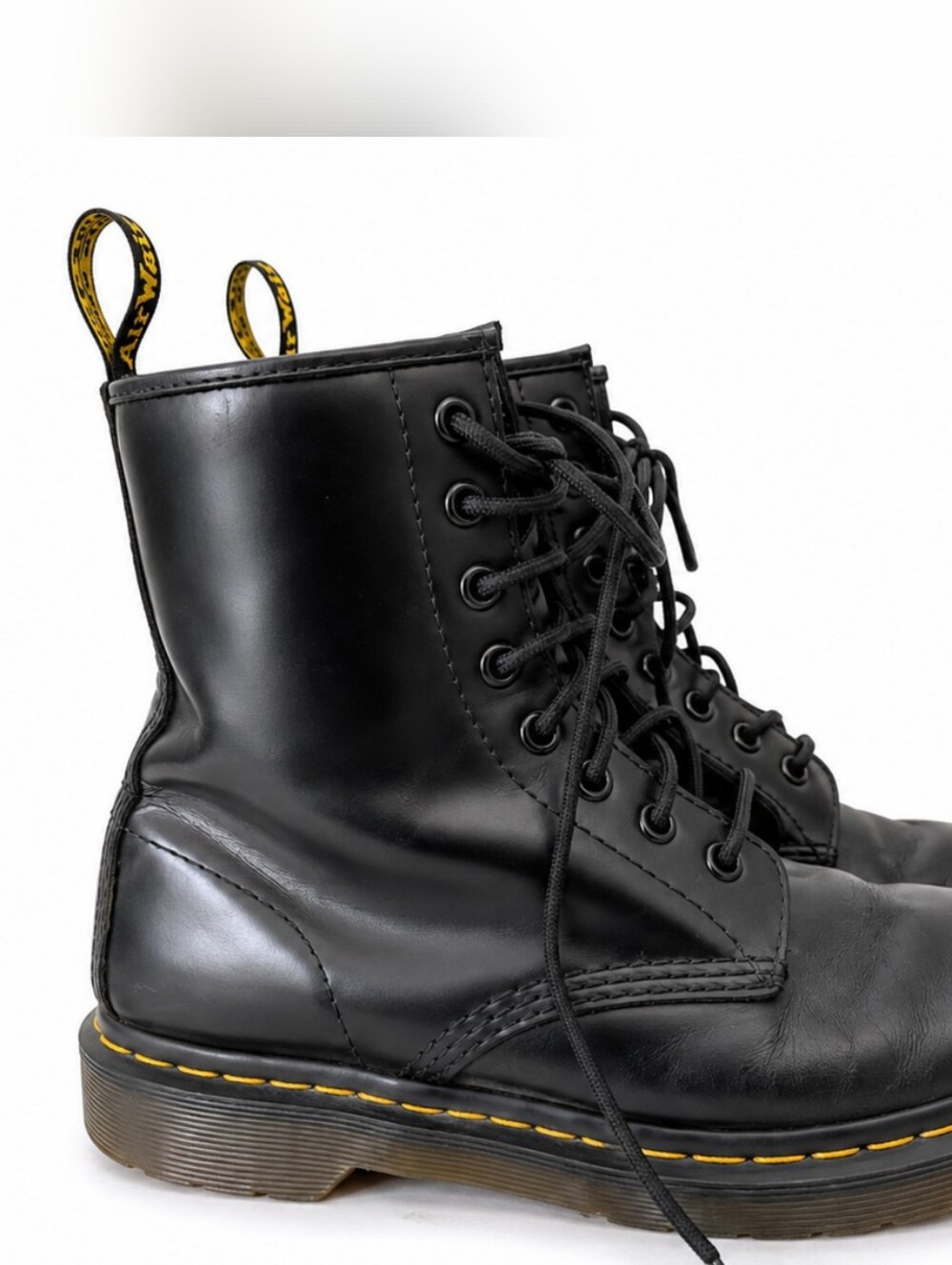Dr. Martens 8-Eye Combat Boots Black Leather Women's US 7.5 EU 38 UK 5 Lace Up